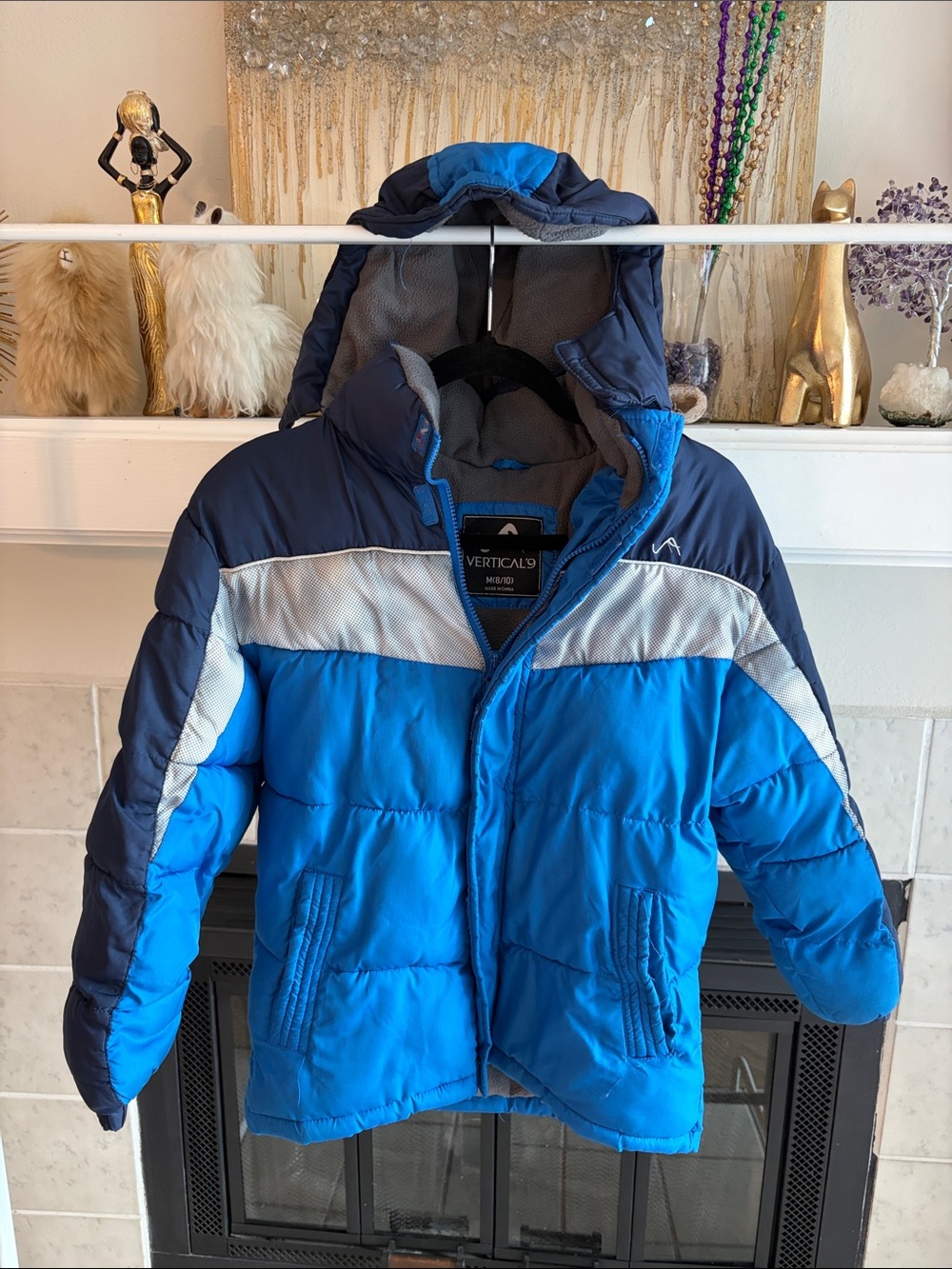 Vertical9 Boys' Bright Blue Hooded Puffer Jacket